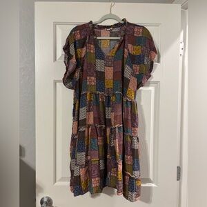Dip Patchwork Multicolor Dress